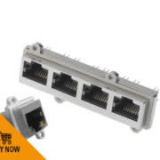 Stewart Connector Expands the SealJack™ PCB Mount Series with a Right-Angle Connector