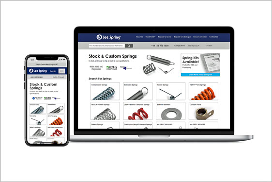website – New Online store – customers can shop for Lee Spring parts with new easy to navigate
